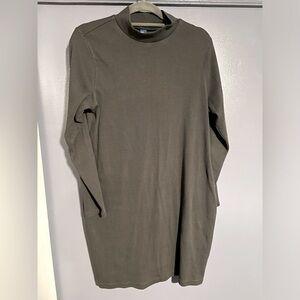 Mock neck ribbed knit dress